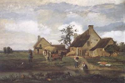 Jean Baptiste Camille  Corot Ferme a Recouvriere (mk11) china oil painting image